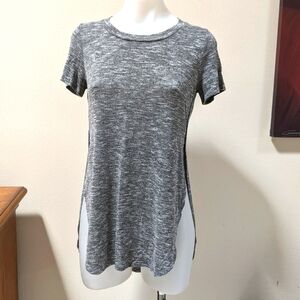 Mudd Women's Short Sleeve Heather Gray Knit Top w/Slit Size Small